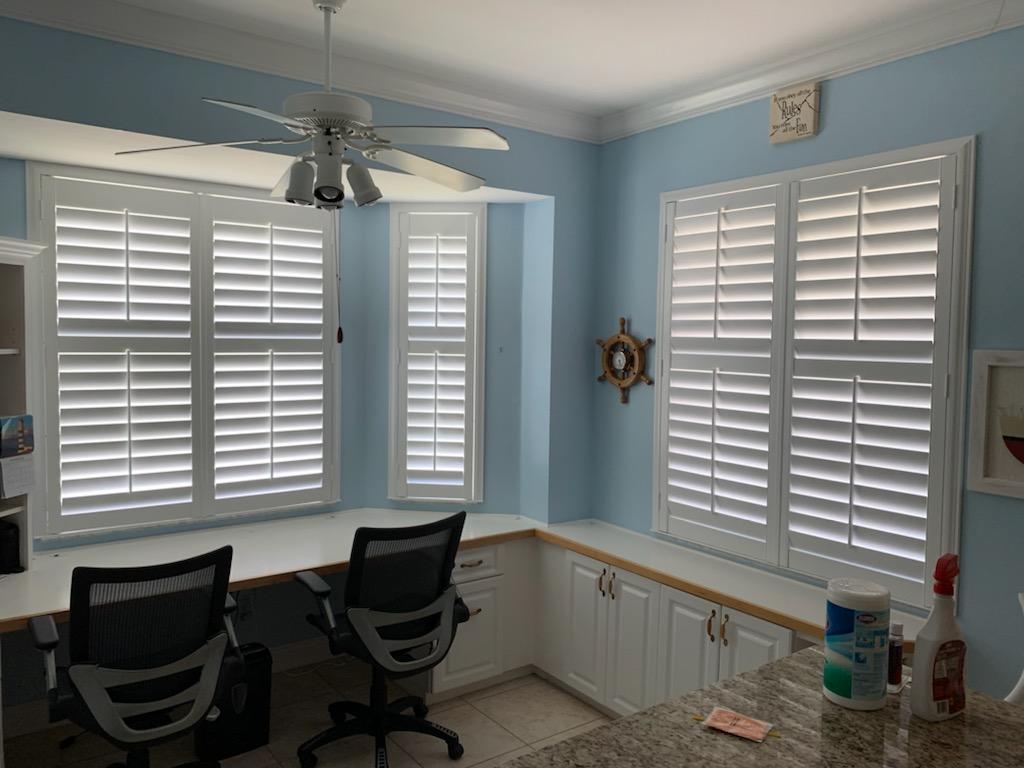 Custom wood plantation shutters