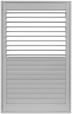 White louvered door with horizontal slats